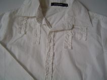 VINROSE Chique blouse met rouges en wijd uitlopende mouwen (off white). Maat 152