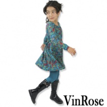 VINROSE W2010/2011 mooie set met jurkje NIDHI en legging LAILA (blue print) 92 t/m 152