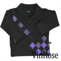 VINROSE W2010/2011 moderne polo PETER ( black olive), 80 t/m 152