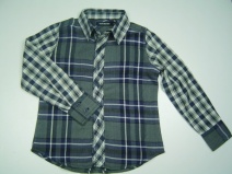 VINROSE W2010/2011 blouse in stoere ruit (grijsnavyruit), 80 t/m 152