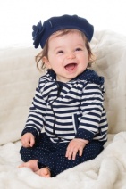 **uitverkocht** VINROSE W2011 babyjasje ALEX (wit-navy) 68