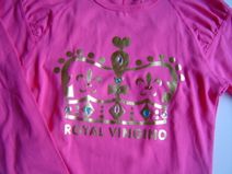 VINGINO fuchsia shirt met opdruk in zilver, maat 164