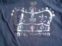 VINGINO grijs shirt met opdruk in zilver, maat 176