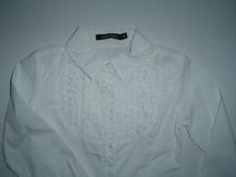 VINROSE mooie blouse (off white) met lichtgetailleerde taille, maat 92