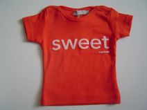 **UITVERKOCHT** IMPS&ELFS rood t-shirtje -SWEET-, maat 56