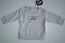 ** UITVERKOCHT** IMPS & ELFS Z08 mooi shirt -hello world- (grey 147), maat 62 en 68