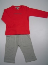 **UITVERKOCHT** IMPS & ELFS Z09/Z10 Voordeelset shirtje/broekje (red lemonade 362-grey shadow 820), maat 56 t/m 68