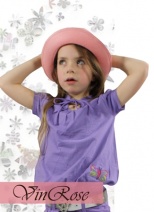 VINROSE Z2010 leuk shirt met mooie hals SANDRA (purple) 80 t/m 152