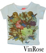 VINROSE stoer shirt CARRY (aqua met print),  92