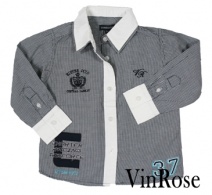 VINROSE W2010/2011 PASCAL gave jongensblouse met dubbele kraag (total eclipse (navy)/wit), 74 t/m 152