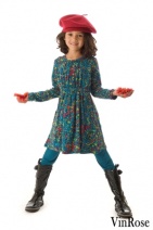 VINROSE W2010/2011 mooie set met jurkje NIDHI en legging LAILA (blue print) 92 t/m 152