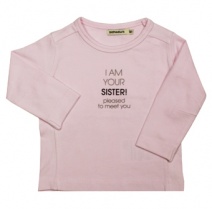 **UITVERKOCHT** IMPS&ELFS Z2010 shirtje 'sister' (soft pink 303), 68