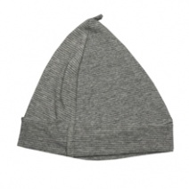 **uitverkocht** IMPS&ELFS  Z2010 zacht gestreept babymutsje 1-size (grey melange m875-wit 100)