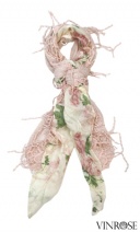 VINROSE Z2011 sjaal CARIN (creme/roze) 1 maat