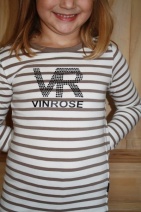 VINROSE W2011 shirt PARIS (taupe streep), 86 t/m 152