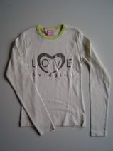 VINGINO creme shirt met opdruk in zilver, maat 164