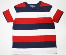 RALPH LAUREN t-shirt streep (navy-rood-wit) 98, 104