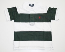 RALPH LAUREN rugby-shirt korte mouw (groen-wit) 92, 98, 104