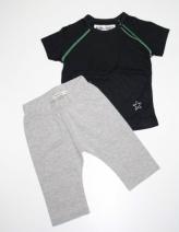 IMPS&ELFS Z2011 set t-shirt-driekwart broekje  (zwart-grey melange-m875), 56