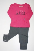 IMPS&ELFS Z2011 set longsleeve/broek 'LOVE' (fuchsia-365-grijs 821soft pink-303, grey moon-172), 50