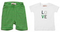 IMPS&ELFS Z2011 setje t-shirt/shortje (wit-100-groen-620) 62