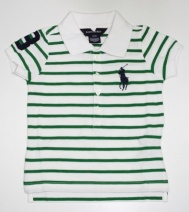 RALPH LAUREN BIG PONY PIQUE POLO (groen-wit), 92 t/m 122