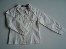 VINROSE mooie blouse (off white) met lichtgetailleerde taille, maat 92