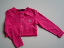 **UITVERKOCHT** VINROSE vestje (fuchsia) met leuke knoopjes, maat 104, 110, 116