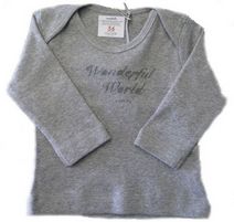 **UITVERKOCHT** IMPS&ELFS shirt -wonderful world- (grijs gem?leerd), maat 50 en 56