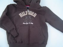 TOMMY HILFIGER supermooi hooded jongensvest (bruin), maat 128