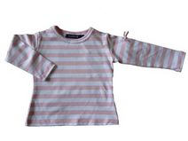 **UITVERKOCHT** VINROSE mooi meisjesshirt (pink/white stripe), maat 80, 116