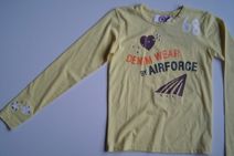 AIRFORCE leuk meidenshirt (geel), maat 170-176